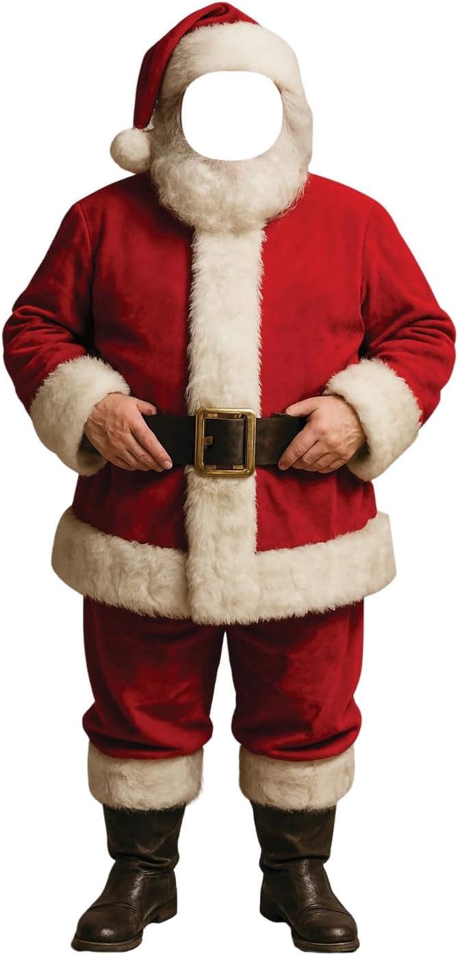 LEMONSODA Santa Claus with Face Hole Life Size 6 Feet Cardboard Cutout Standup, Photo Op - Made in USA - Christmas & Holiday Decorations