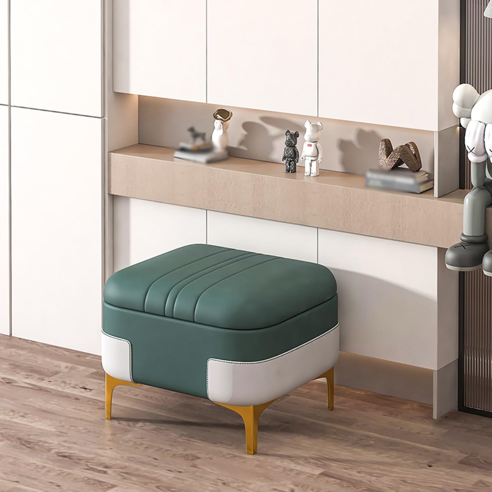 Banc de rangement pour entrée élégante : meuble en similicuir avec coffre