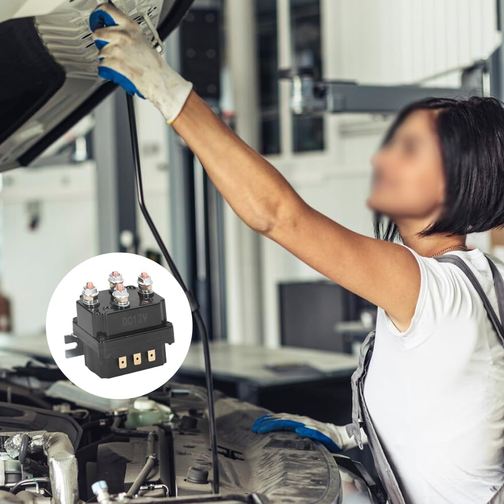 Sarini Relè per verricello con Controller, Kit Telecomando Wireless per verricello 12V 250A Interruttore contattore relè per verricello per Veicoli industriali