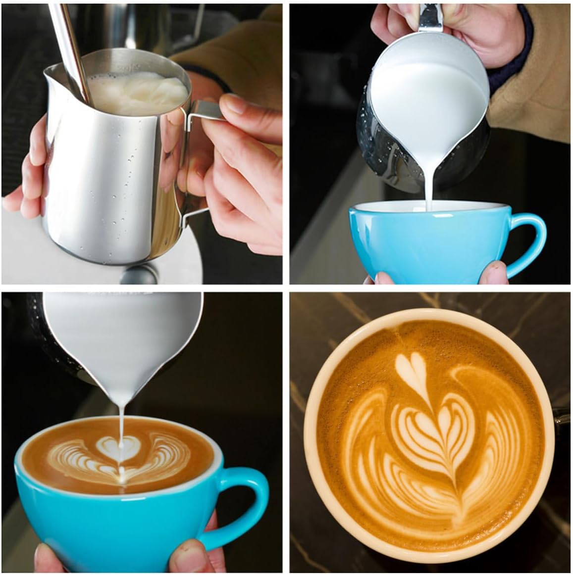 Stainless Steel Latte Art Cup 200ml Silver Milk Frothing Pitcher