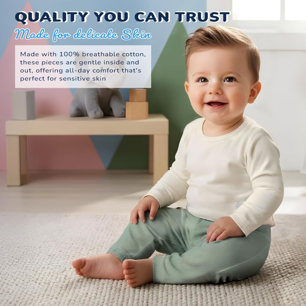 Tommy Bahama Baby 3-Piece 100% Cotton Set - Long Sleeve Shirt, Onesie, and Pants Bundle for Infants and Babies image 5