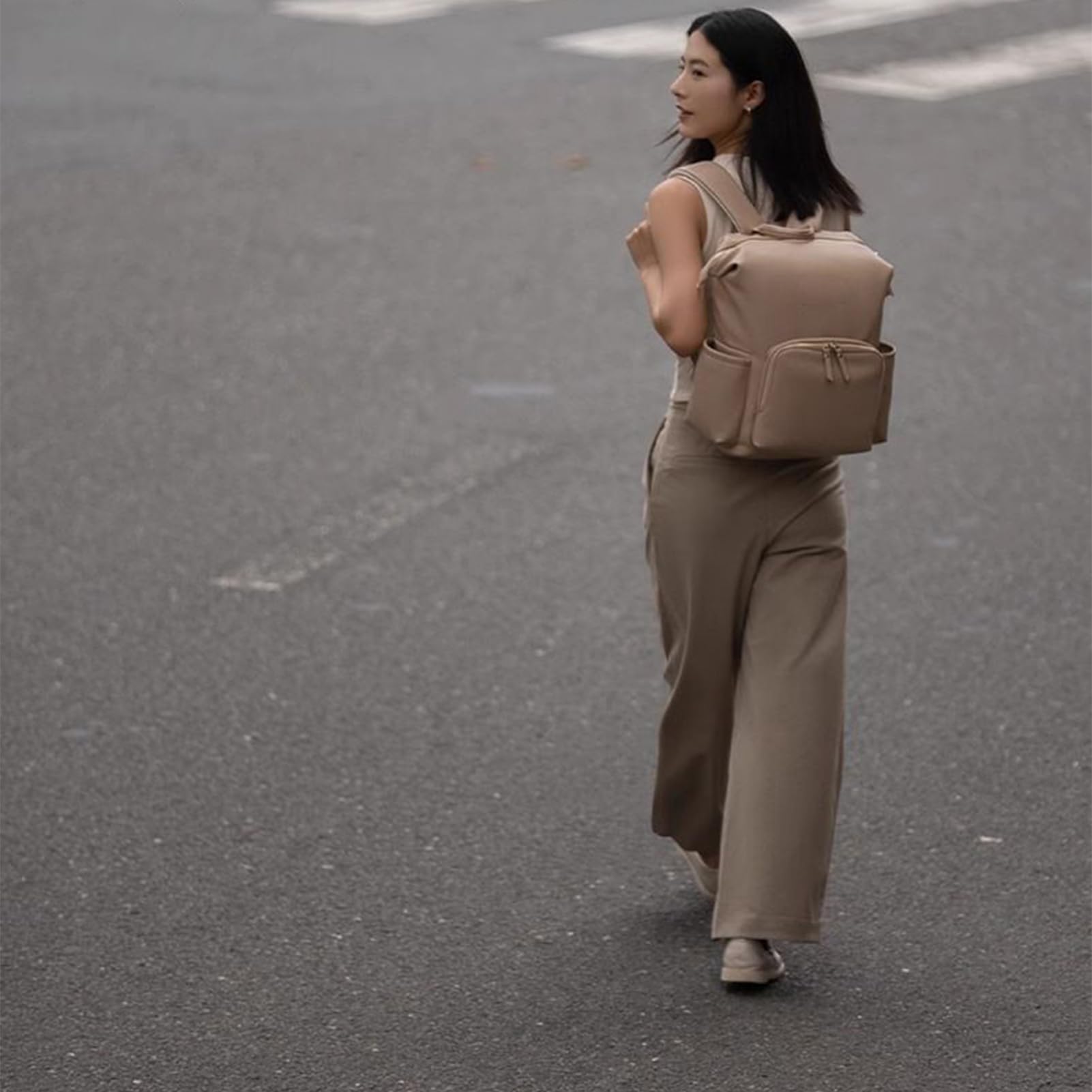 Bolsa de pañales de cuero, mochila de pañales de cuero Bolsa para bebés
