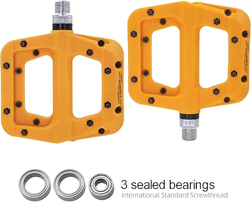Miniatura 9 de Pedales FOOKER MTB para bicicleta de montaña 3 rodamientos antideslizantes ligeros de fibra de nailon pedales de plataforma de bicicleta para BMX