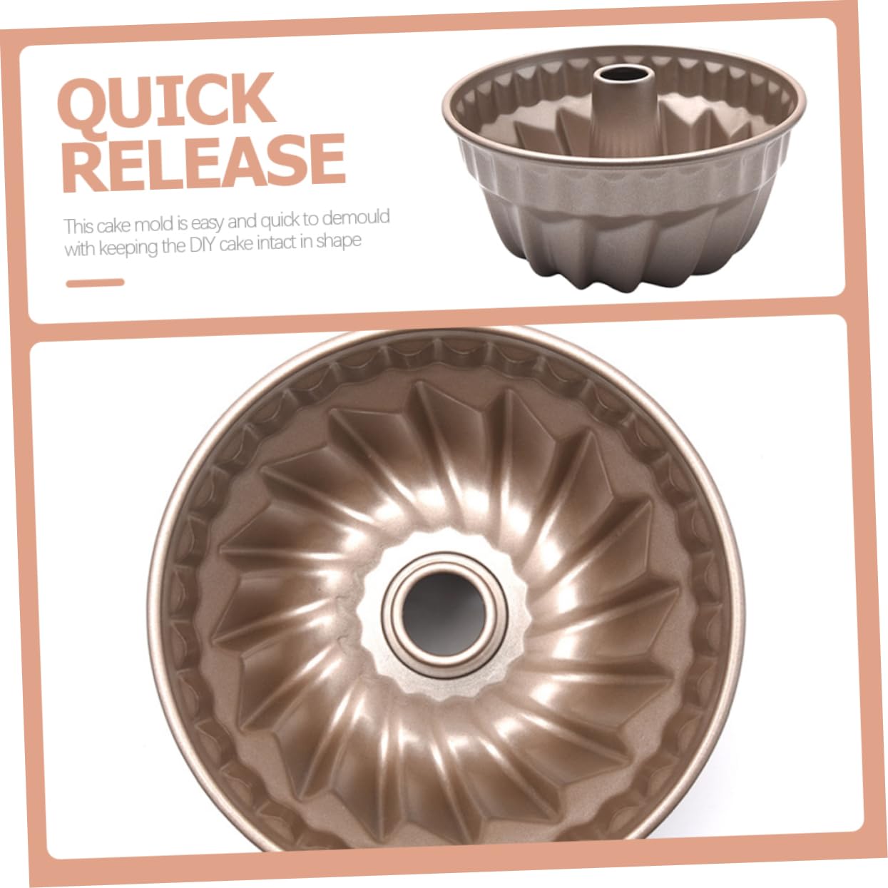 PRETYZOOM Lot De 2 Moules À Gâteaux Creux En Métal Réutilisables Antiadhésifs Pour Gâteaux Muffins Puddings
