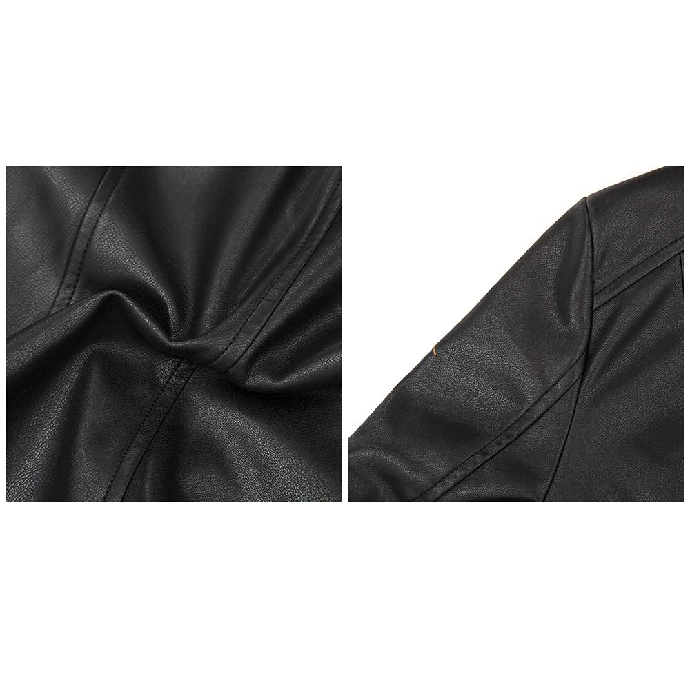 Giolshon Giacca da Donna in Similpelle da Motocicletta Primaverile e Autunnale Giacca Casual Corta