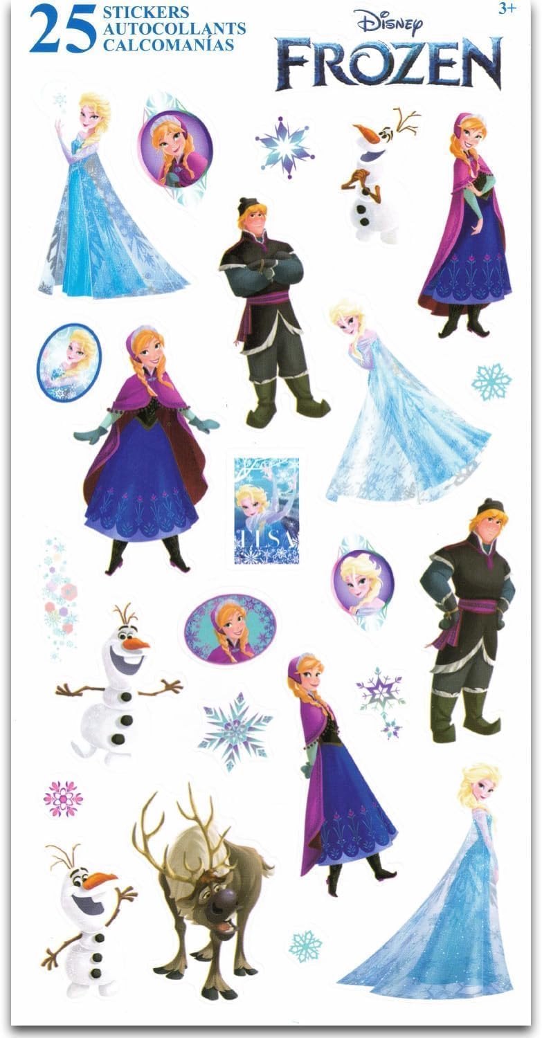 Disney 16" Frozen Backpack for Girls - Bundle with Elsa and Anna Elementary School Bag with Front Pockets Plus Stickers, Water Bottle, More | Frozen Backpack for Kids