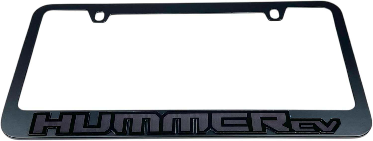 Eurosport Daytona Compatible with - Hummer EV - Black License Plate Frame