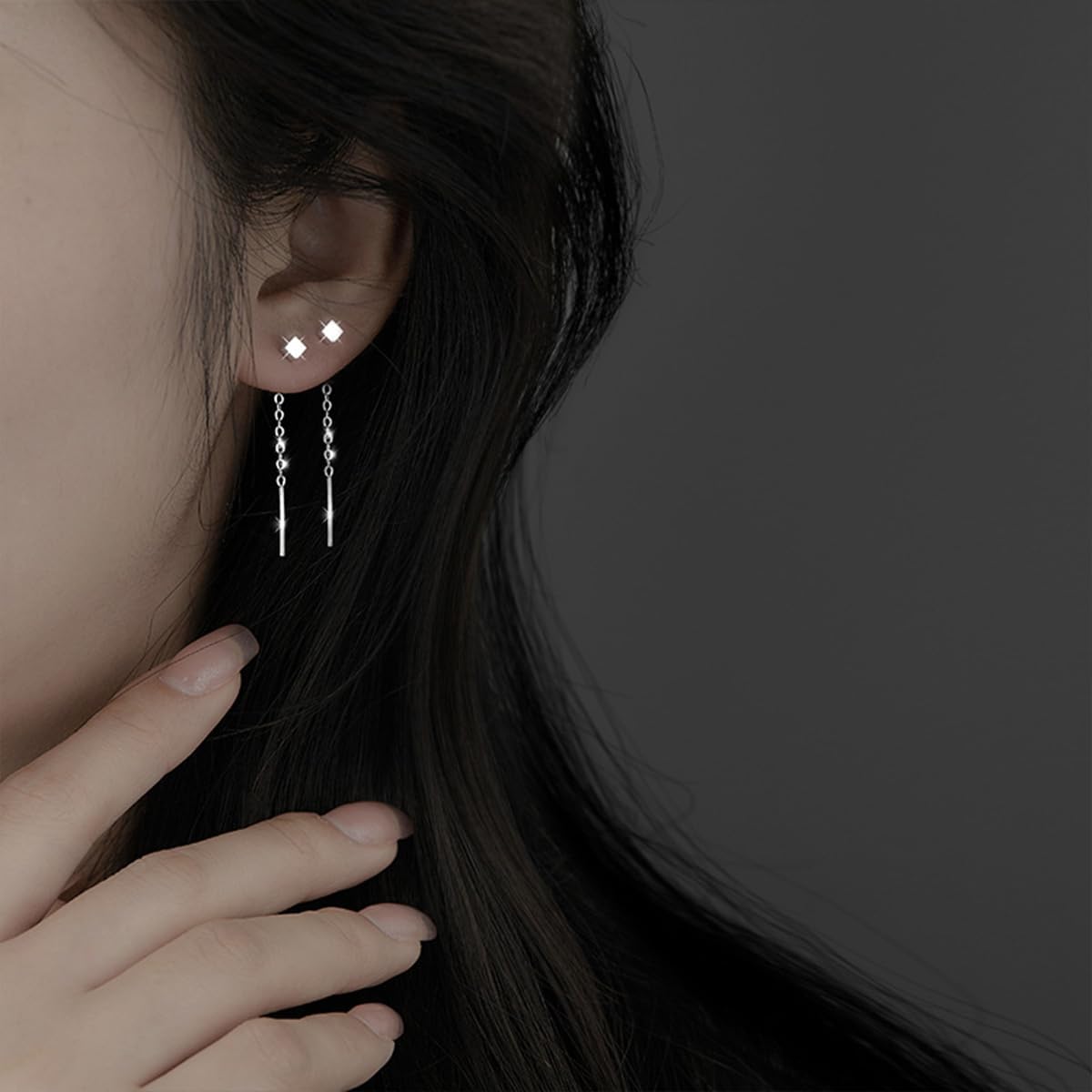 Threader Earrings Korean Chain Earrings Silver Threader Earrings