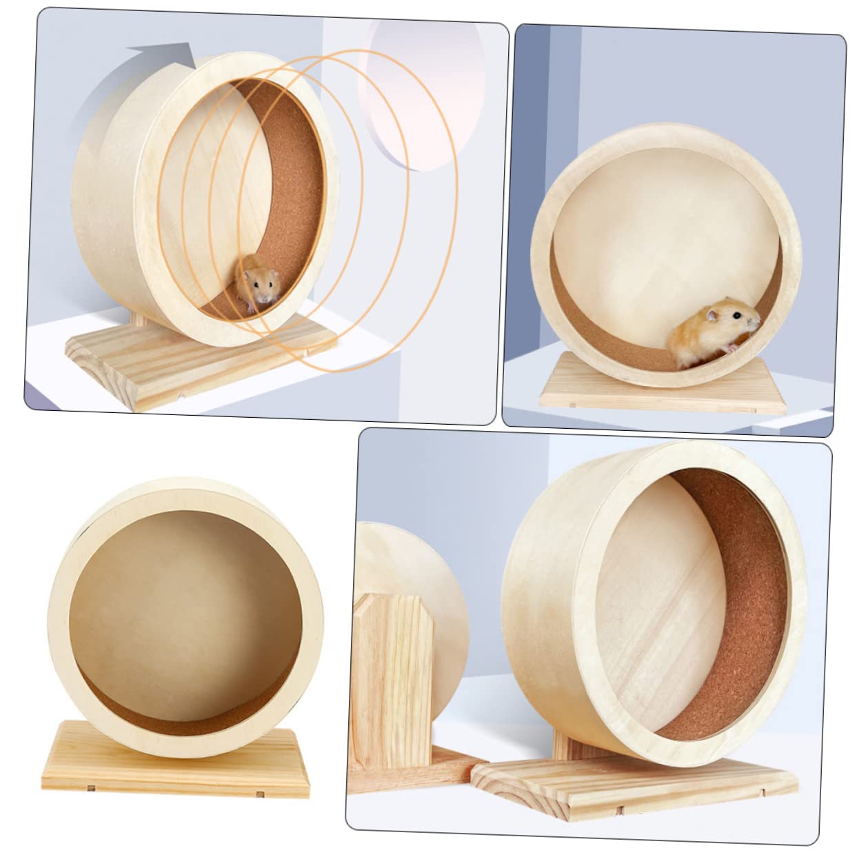 Happyyami Ruota Per Criceti Design Silenzioso Giocattolo in Legno Per Ricci Attrezzo Per Piccoli Animali Domestici Riduce La Noia e Promuove Attività