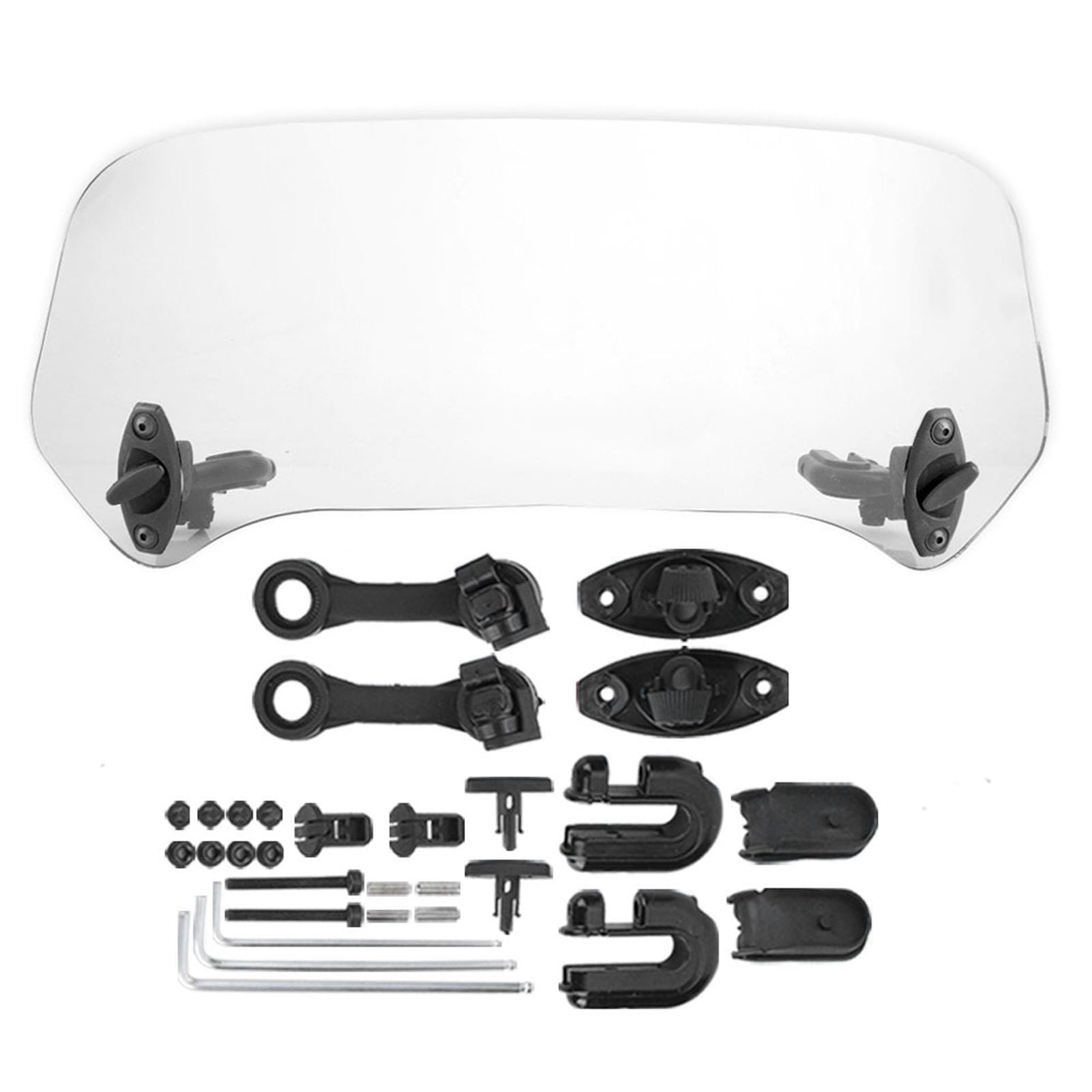 Pare-Brise et déflecteurs de Moto, déflecteurs pour Moto becquet déflecteur d'air Spoiler de Pare-Brise Universelle Modifiée Clip Réglable sur Déflecteur Vent Ajustables Extension (Transparent)
