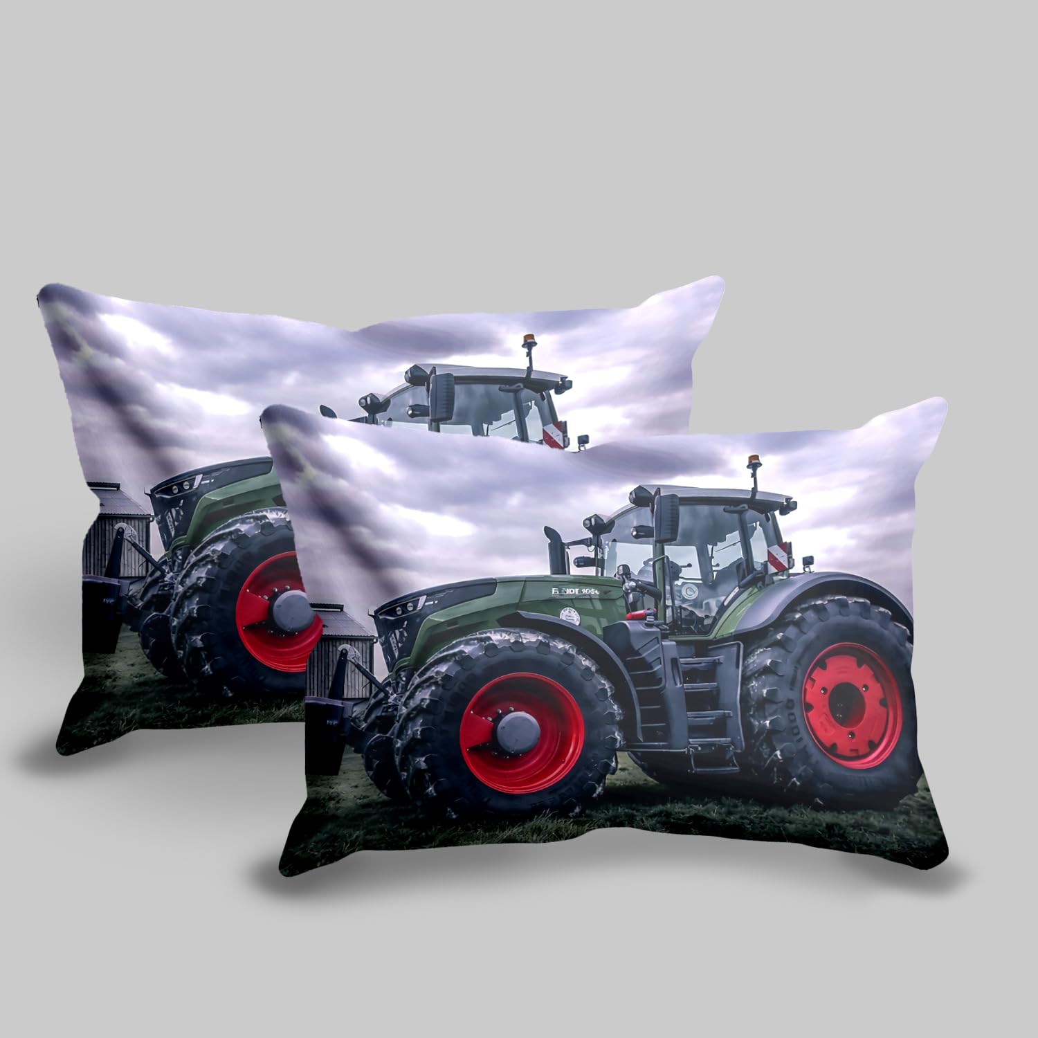 3D Traktor Bettwäsche,3-Teilig Traktor Kinder Bettwäsche-Set mit Reißverschluss und 2 Kissenbezug 50x75cm,für Kinder Jugendliche Jungen (T2, 220×240 cm)