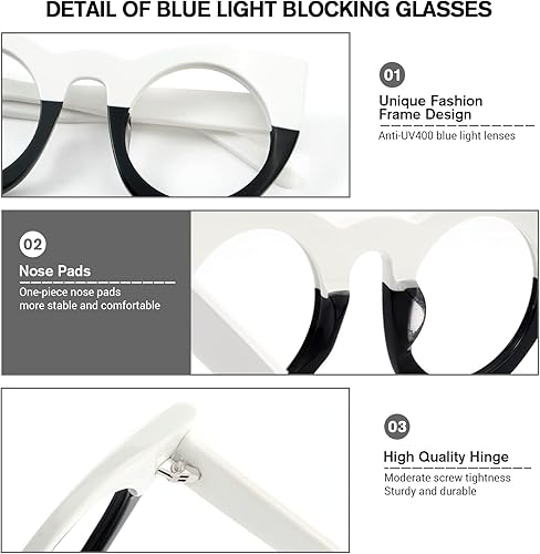 Miniatura 10 de VOOGLAM Gafas de bloqueo de luz azul ojo de gato para mujer, gafas de gran tamaño, Cadence VFP0290