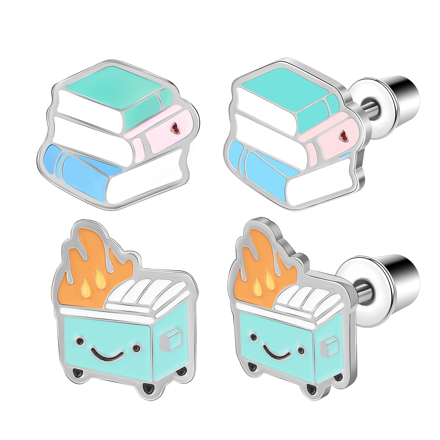 AOEDEJ Small Stud Earrings for Women Cute Stainless Steel Earrings for Sensitive Ears Hypoallergenic for Birthday Gifts