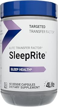 4Life Transfer Factor SleepRite - Sleep Supplement with Melatonin, GABA, Magnesium, Ashwagandha, for Deep Night Sleep and Daily Balance - 60 Veggie Capsules