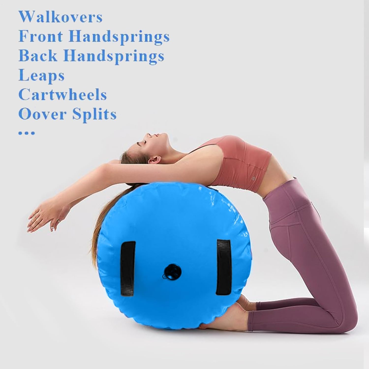 Air Barrel - Inflatable Tumbling Trainer, Back Handspring Practice with Pump, Interactive Balance Exercise Equipment for Yoga Cheerleading Gym Dance, Home Fitness Use 27.56x19.69 Inches