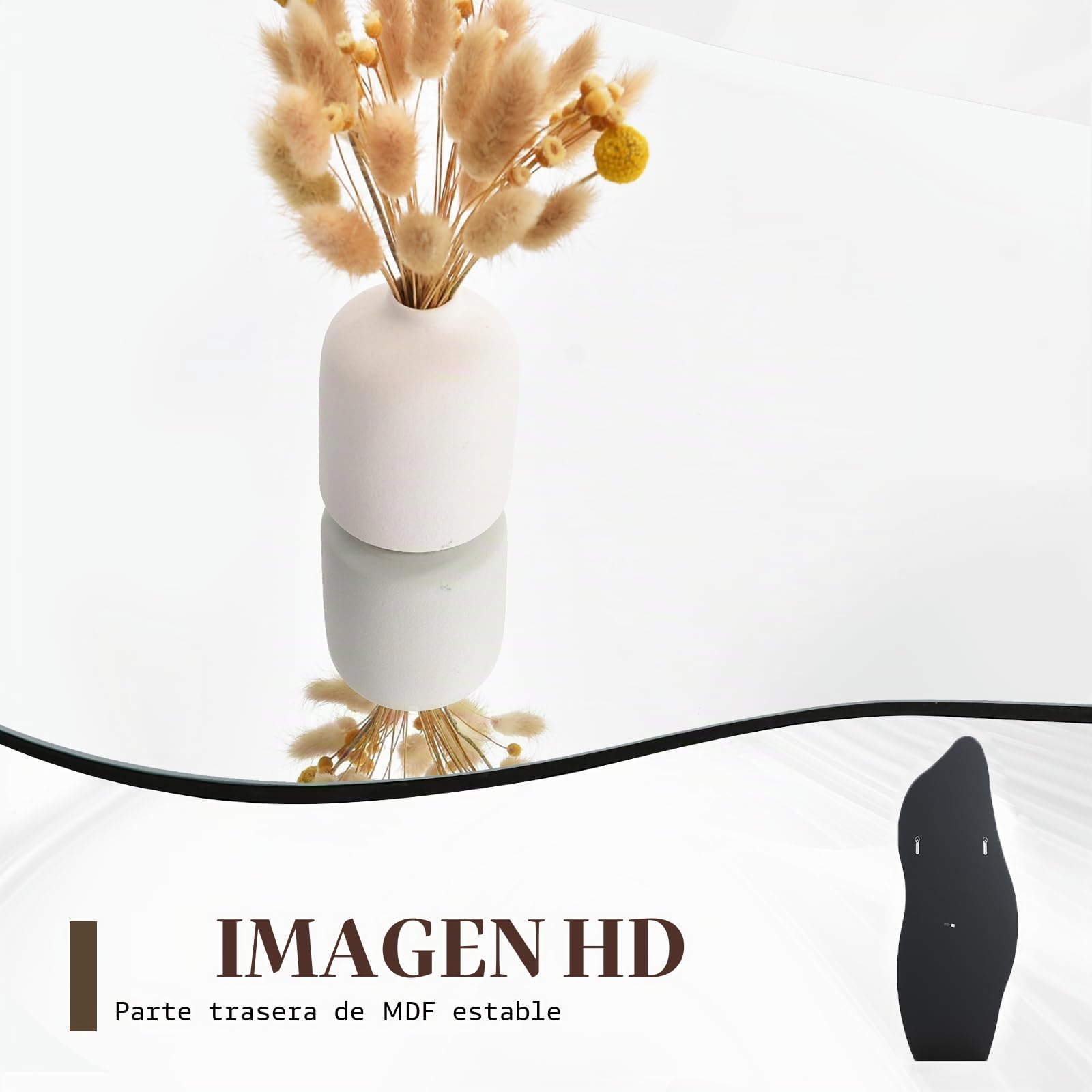 Muzilife Espejo de pared asimétrico de cuerpo entero sin marco, 160 x 60 cm, espejo de pared grande irregular con parte trasera de MDF, espejo decorativo para pared, salón, baño, pasillo, entrada