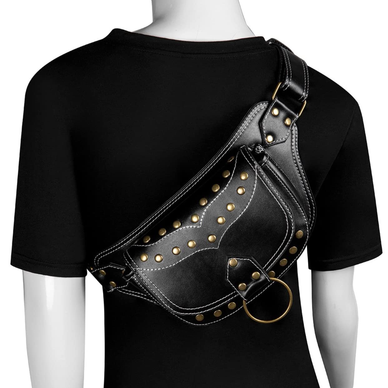Dajingkj Unisex senderismo táctico riñonera steampunk riñonera gótica bolsa de pecho para motocicleta ciclismo viaje, Fbg007bk, Talla única, Mochila de senderismo