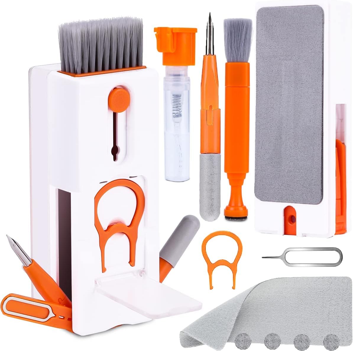 Excefore Keyboard Cleaning Brush Kit,11 in 1 Electronics Cleaning Set, Multi Cleaner Tool,Multi-Function Cleaning Kit for Phone/Earbuds/Camera Lens/Computer with 3ml Mist Spray New Compact Design