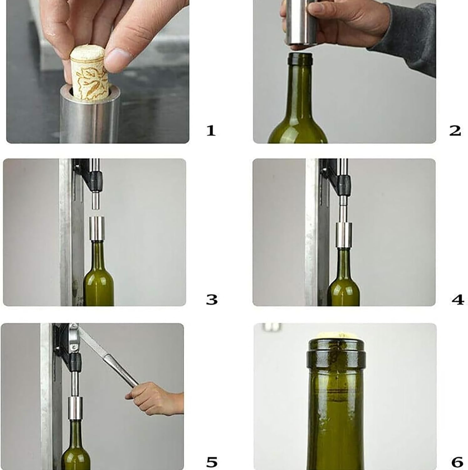 Manual Wine Bottle Corking Machine, Wine Bottle Cap Pressing Machine, with 2 POM Heads, Adjustable Height, Cork Diameter 20-22mm, for Homebrew Drink Beer Wine