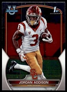 2022 Bowman Chrome University Football #36 Jordan Addison USC Trojans Officially Licensed Collegiate Trading Card by Topps...