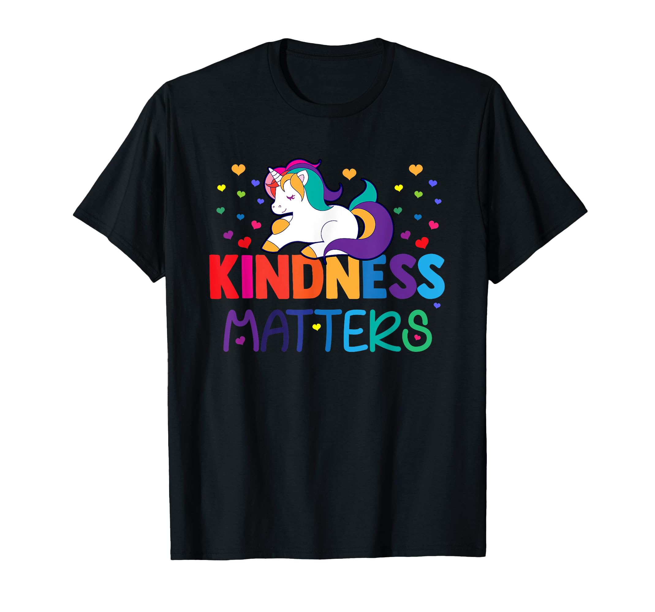 Amazon.com: Unicorn girls kindness matters Stop bullying shirt T-Shirt ...