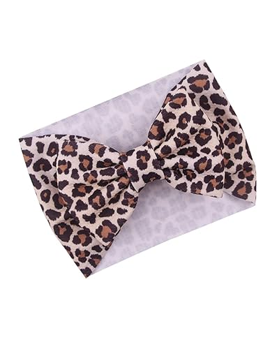 Miniatura 6 de BBTDIN Guepardo turbante diadema lazo bebé niñas leopardo banda para el pelo lazo bebé guepardo diadema Bowknot BTB04 (rosa)