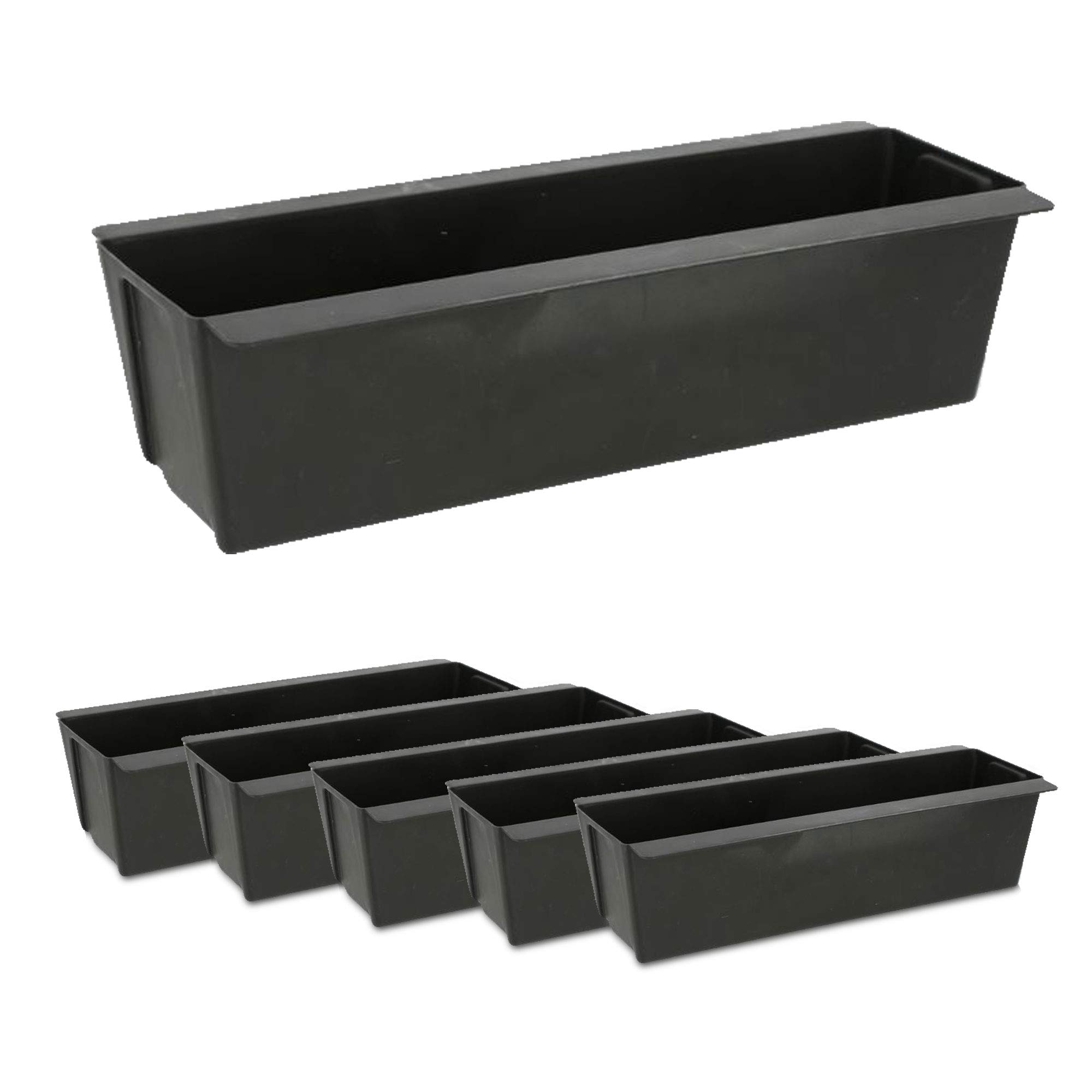 Cepewa Caja para Plantas Adecuada para europalets, Juego de 6 maceteros de plástico, Ancho 38 cm