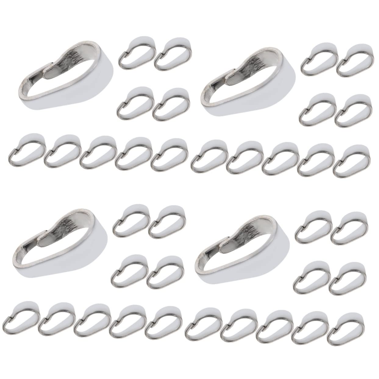 Tofficu 4 Juegos Hebilla Colgante Collar Más Cerca Corchete Anillos Accesorios Manualidades Joyas Plata Conector De Cadena De Cierres Gancho De Seguridad Silver 10 Uds * 4