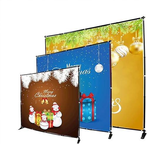 Miniatura 8 de Soporte para pancartas de 10 x 8 pies, pantalla de paso y repetición, soporte de telón de fondo ajustable para ferias, cabina de fotos, fondo de