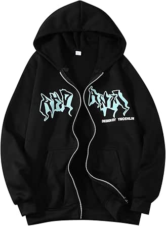 Drolandmiller Y2K Gothic Oversized Grunge Hoodie main image 0