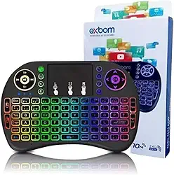 Mini Teclado Wireless Keyboard com Touchpad Com Led Usb Android Console e Tv
