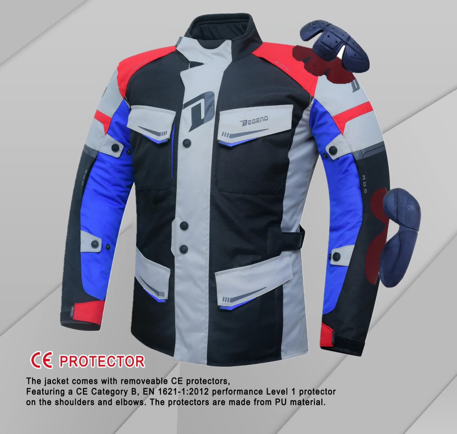 Travel Man | Chaqueta Moto Hombre con Protecciones Hombros y Codos Impermeable Tipo Trail + Forro Invierno Extraíble - Homologado