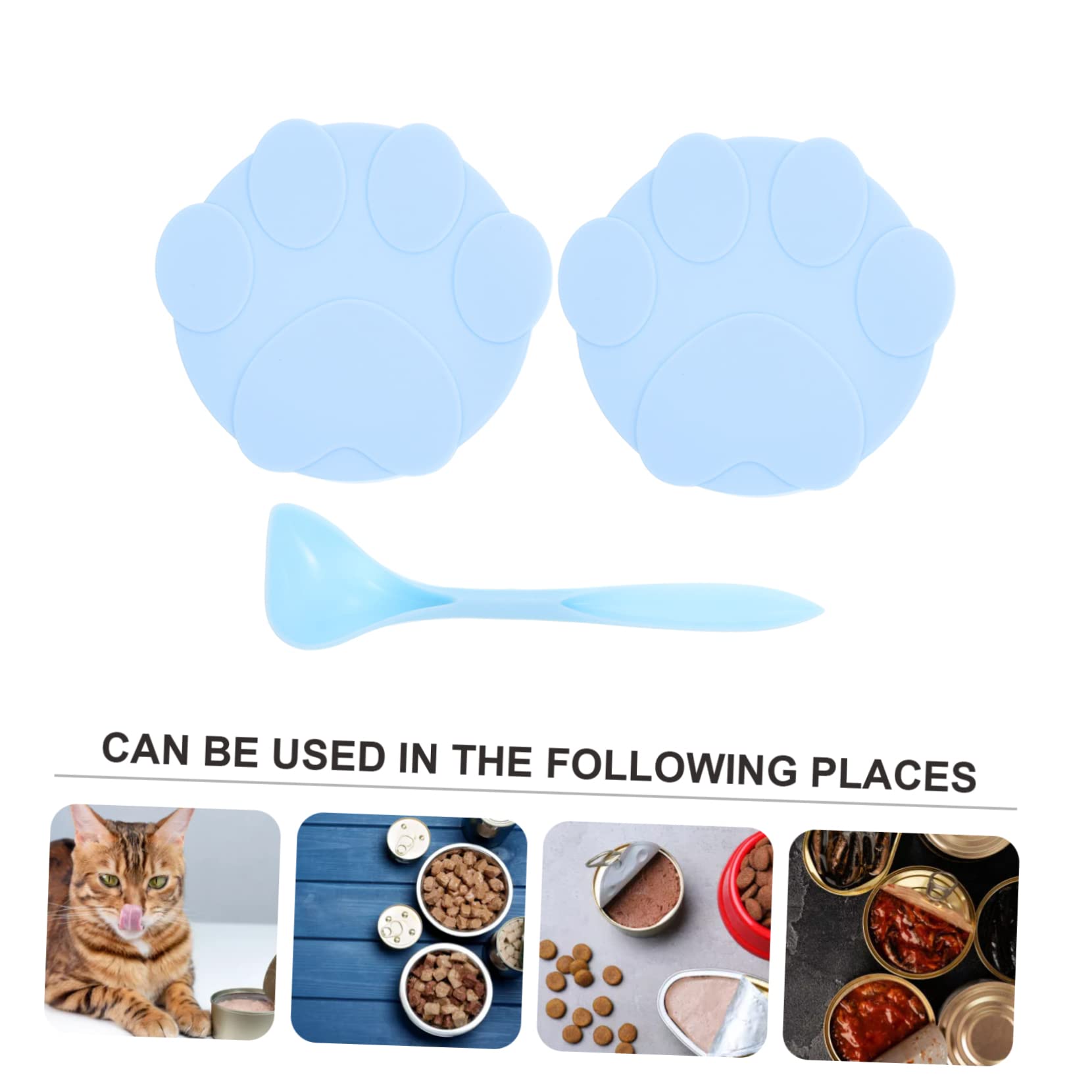 Happyyami 5sets Coperchi Per Lattine Per Cibo Per Animali Domestici Cucchiaio Inclusa Impermeabili e Flessibili Per Conservare Fresco Cibo Scatola