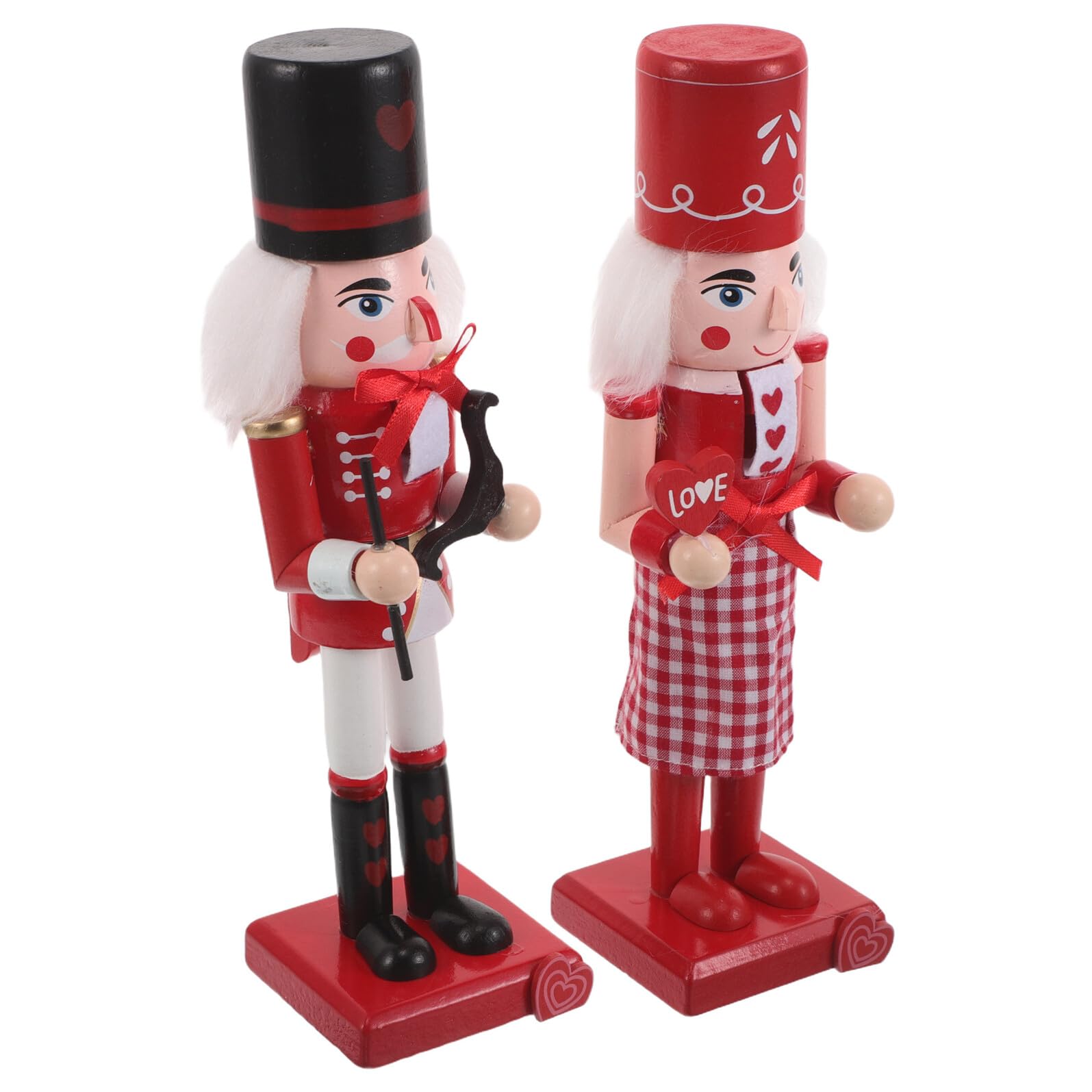 Figurines Casse-Noisettes en bois de 25 cm en lot de 2 pour décoration de table