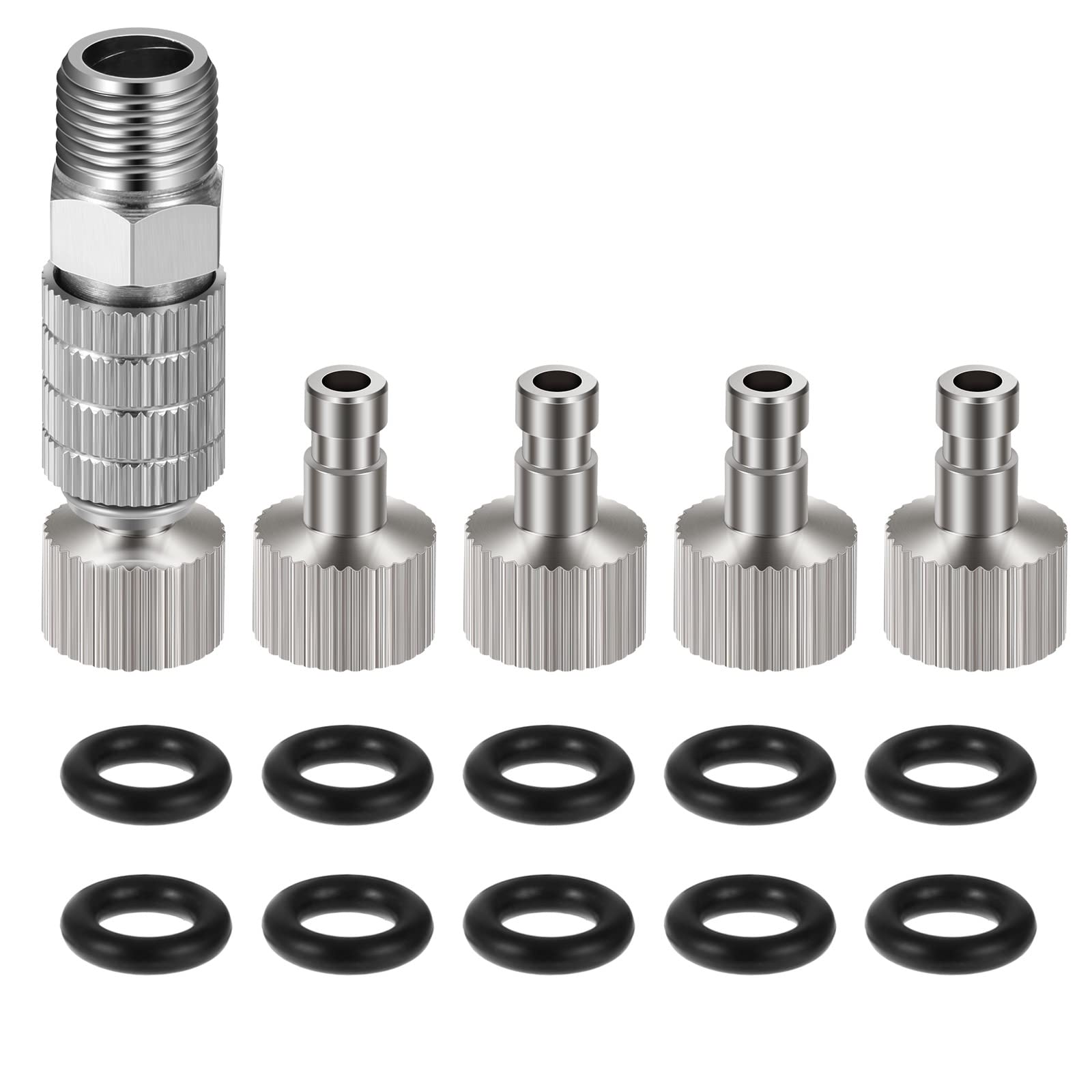 Airbrush S et Quick Release Coupler Airbrush Quick Connector with 10 Extra O-Ring Kits, Airbrush Quick Disconnect Coupler 5pcs 1/8 Inch Female Connectors Air Brush Compressor-Set Airbrush Schlauch