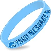 Vista 42 de 50Pcs Custom Silicone Wristbands Personalized Debossed Rubber Bracelets for Motivation, Party favors, Events, Birthdays, Awareness