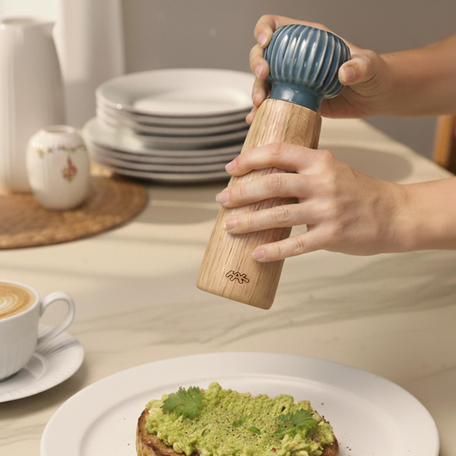 Kähler Mühle H18 cm Hammershøi handlich dänisches Design Gewürzmühle, anthrazit grau