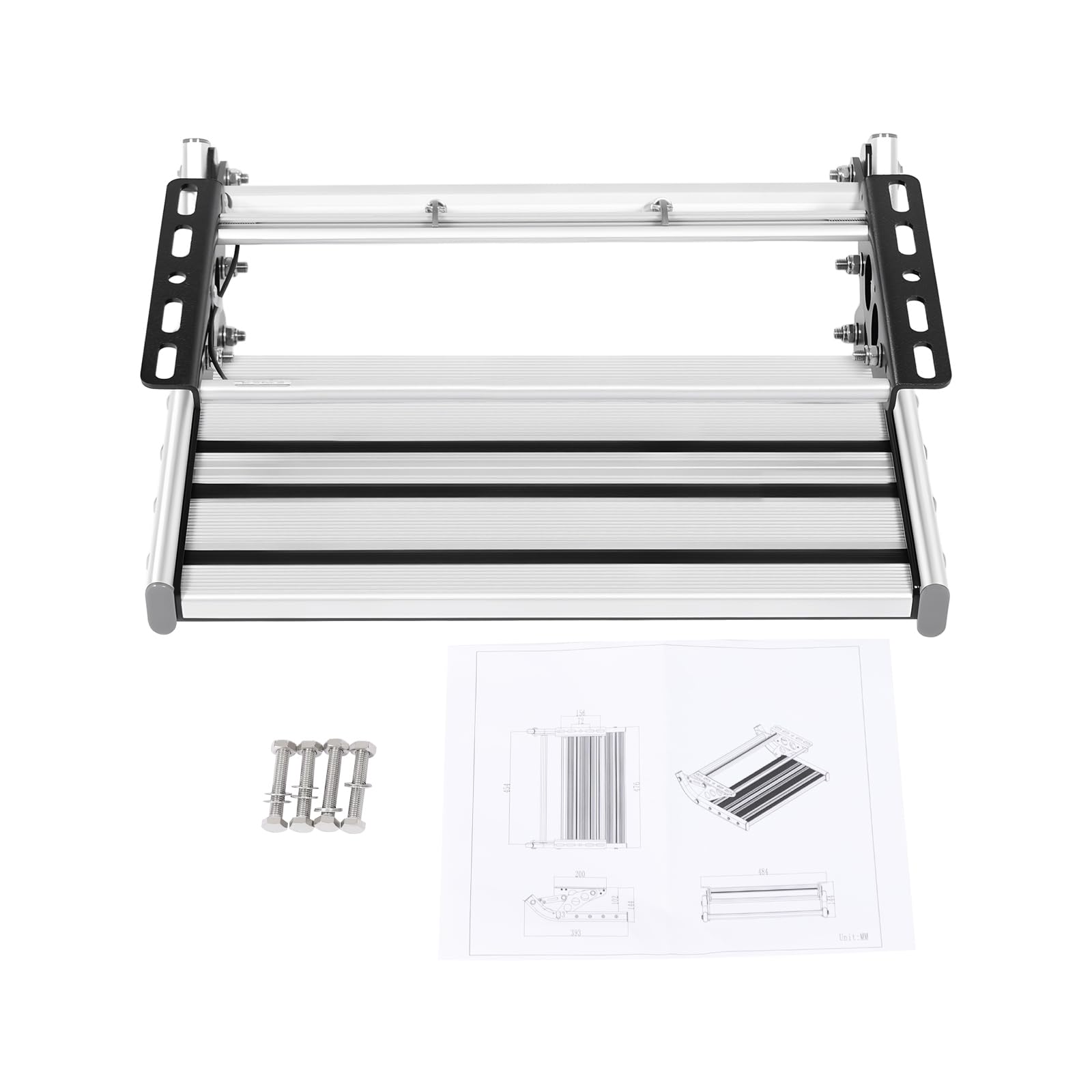 Marchepied électrique pliable pour camping, 12 V, en alliage d'aluminium, avec barre lumineuse LED pour camping-car et caravane