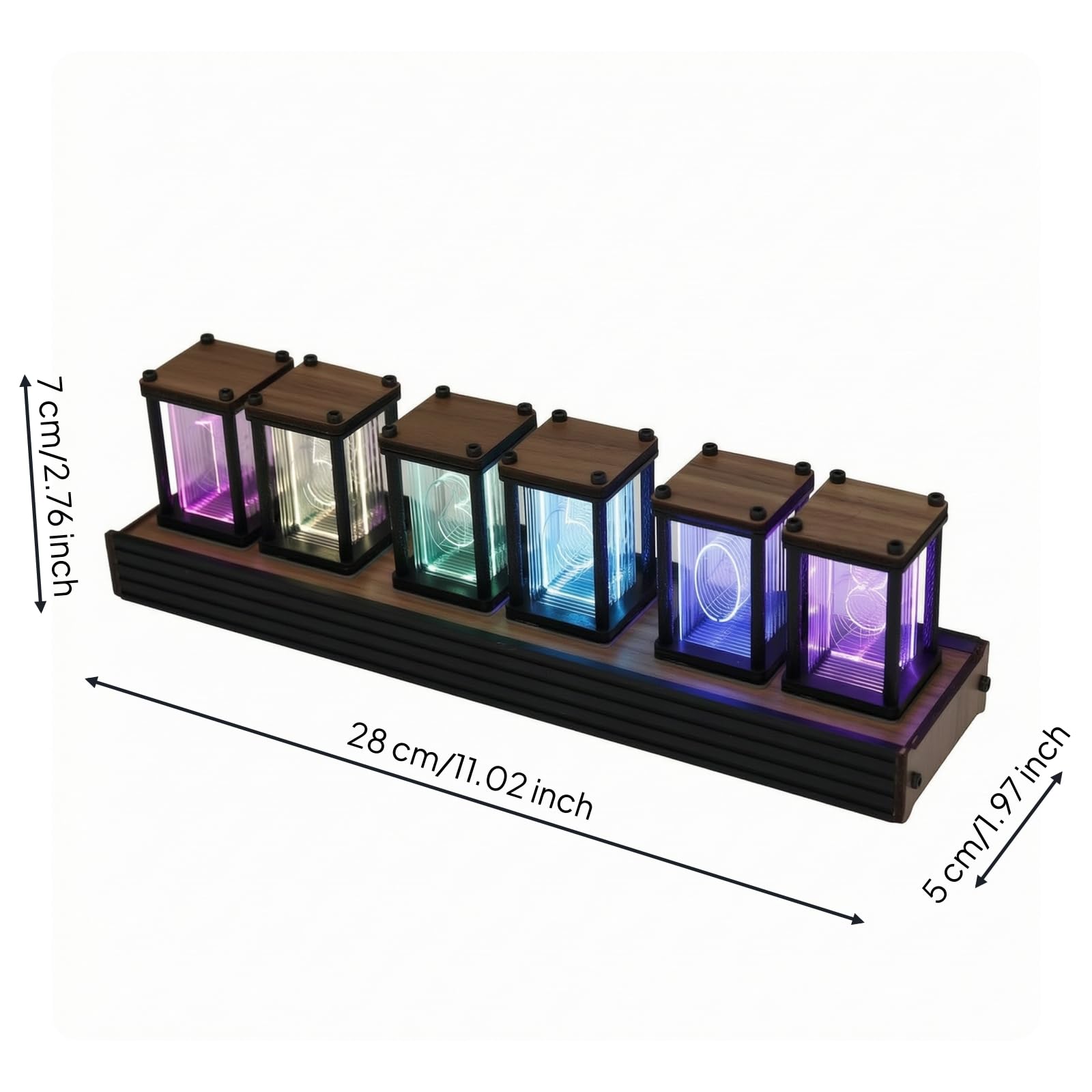 Reloj Escritorio Digital Luminoso, D款 | Claro, Reloj Electrónico Mesa, para Oficina