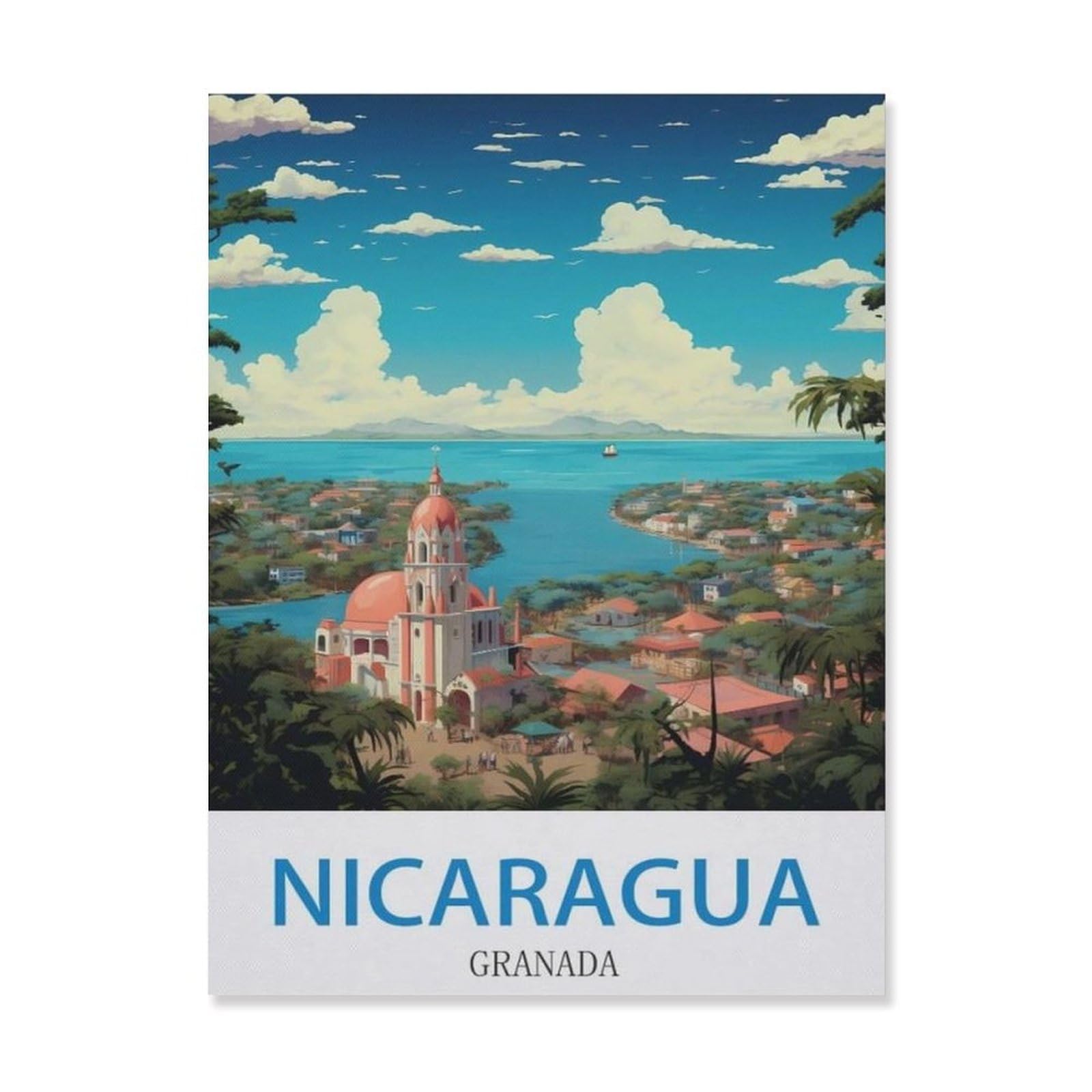 Vintage Metal Tin Sign，Nicaragua Granada，Bath Room Decor, Nursery Decor, Home Decor, Bathroom Wall Art Tin plaque(15x30cm）6x12 inch-EG84