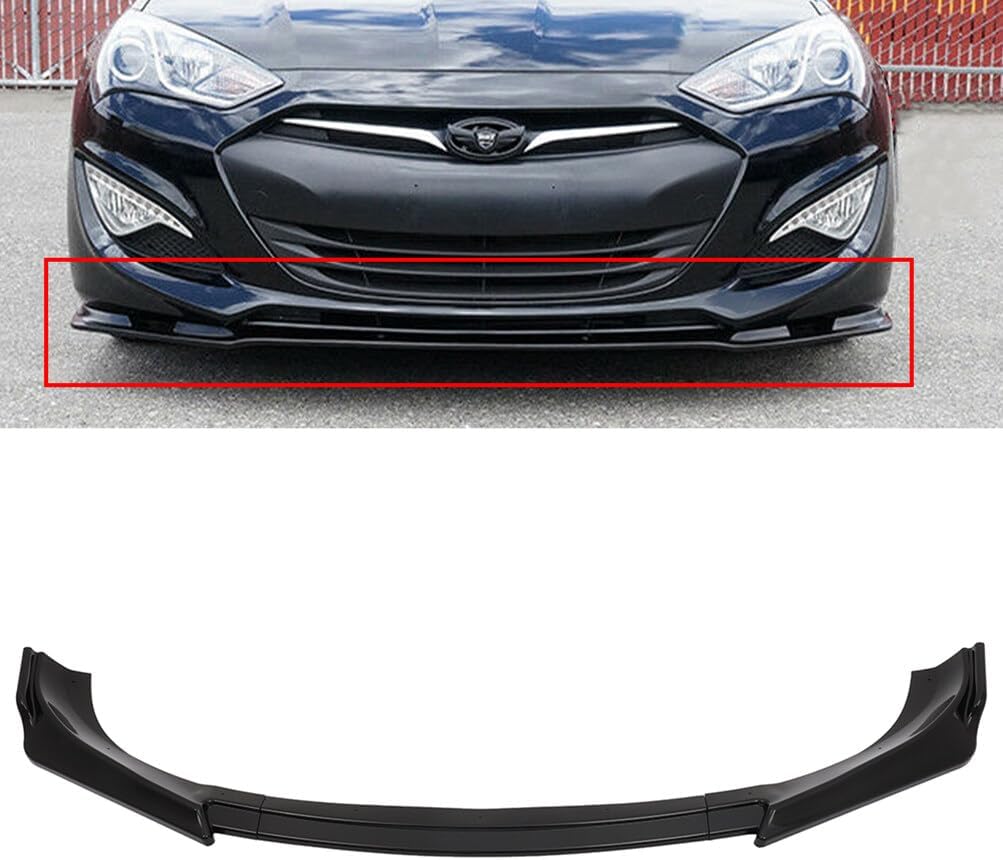 ECCPP KS Style Front Bumper Lip PU fit for 2013-2016 for Hyundai Genesis Coupe Front Lip Spoiler Glossy Black Front Lip Body Kit