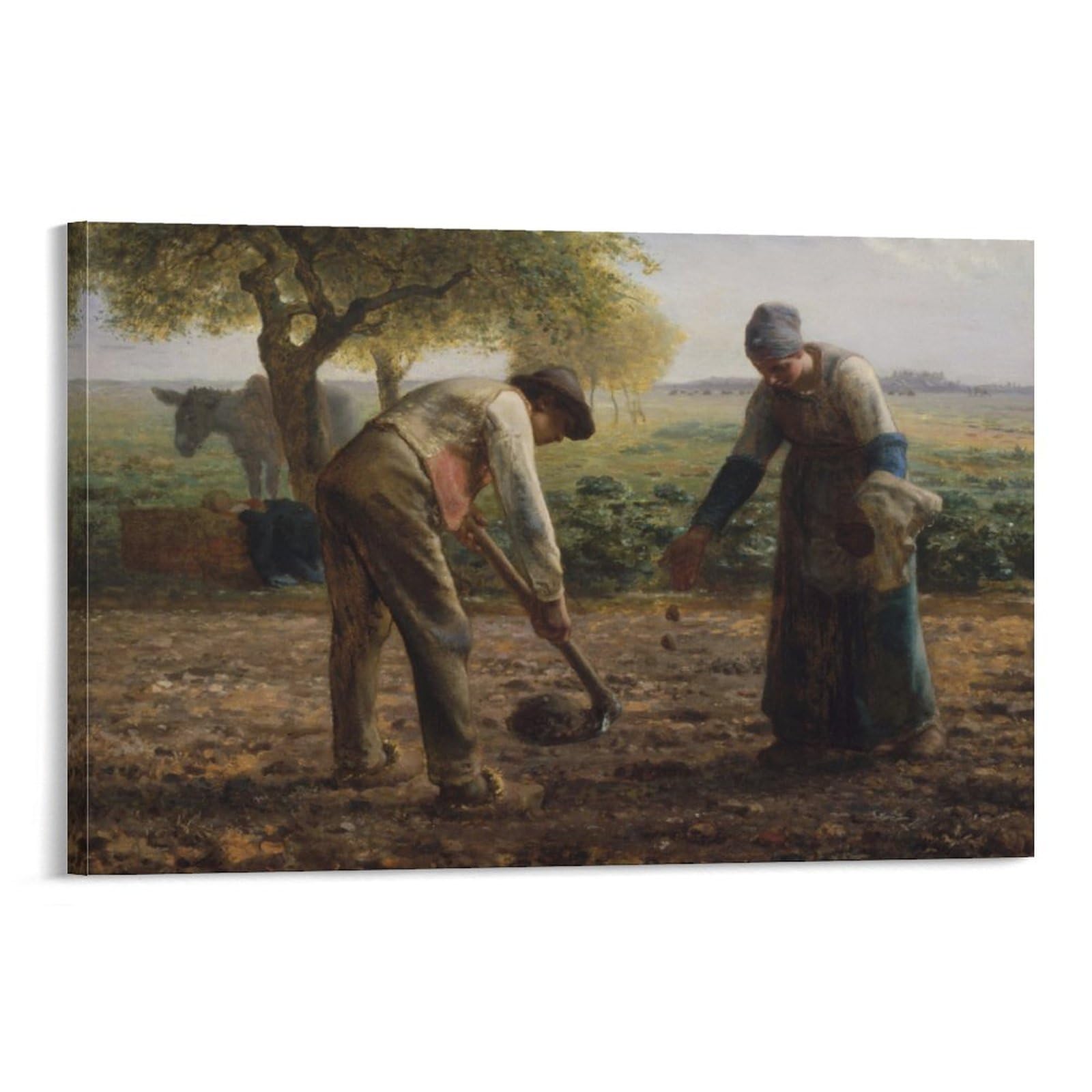 BACION Jean-Francois Millet Potato Planters Paintings Canvas Wall Art, Bedroom Wall Decor Canvas Prints Artwork for Living Room Wall Decorations Home Decor