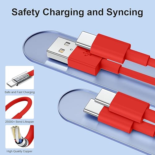 Vista 2 de Carplay - Cable de carga USB C para iPhone 16 15 Pro Max, paquete de 4 [3/3/6/6 pies] 60 W USB C a USB C cable y USB A a USBC cable de carga rápida