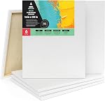ARTEZA Canvas Boards for Painting, 16 x 20 Inches, Pack of 14, Blank White Canvas Panels for Acrylic, Oil and Gouache Painting