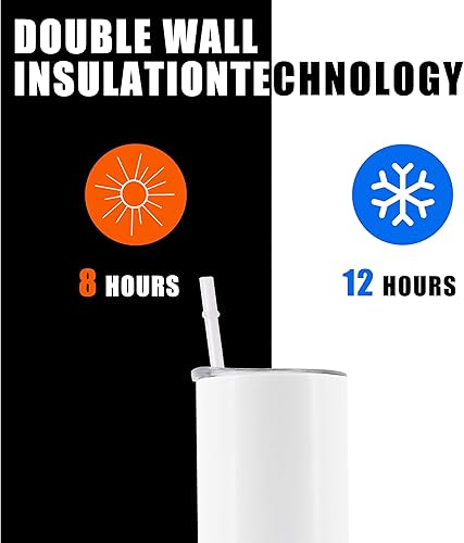 Miniatura 9 de Vaso Bluetooth de 20 onzas en blanco a granel con popote y tapa, vasos de aislamiento al vacío de acero inoxidable de doble pared, altavoz