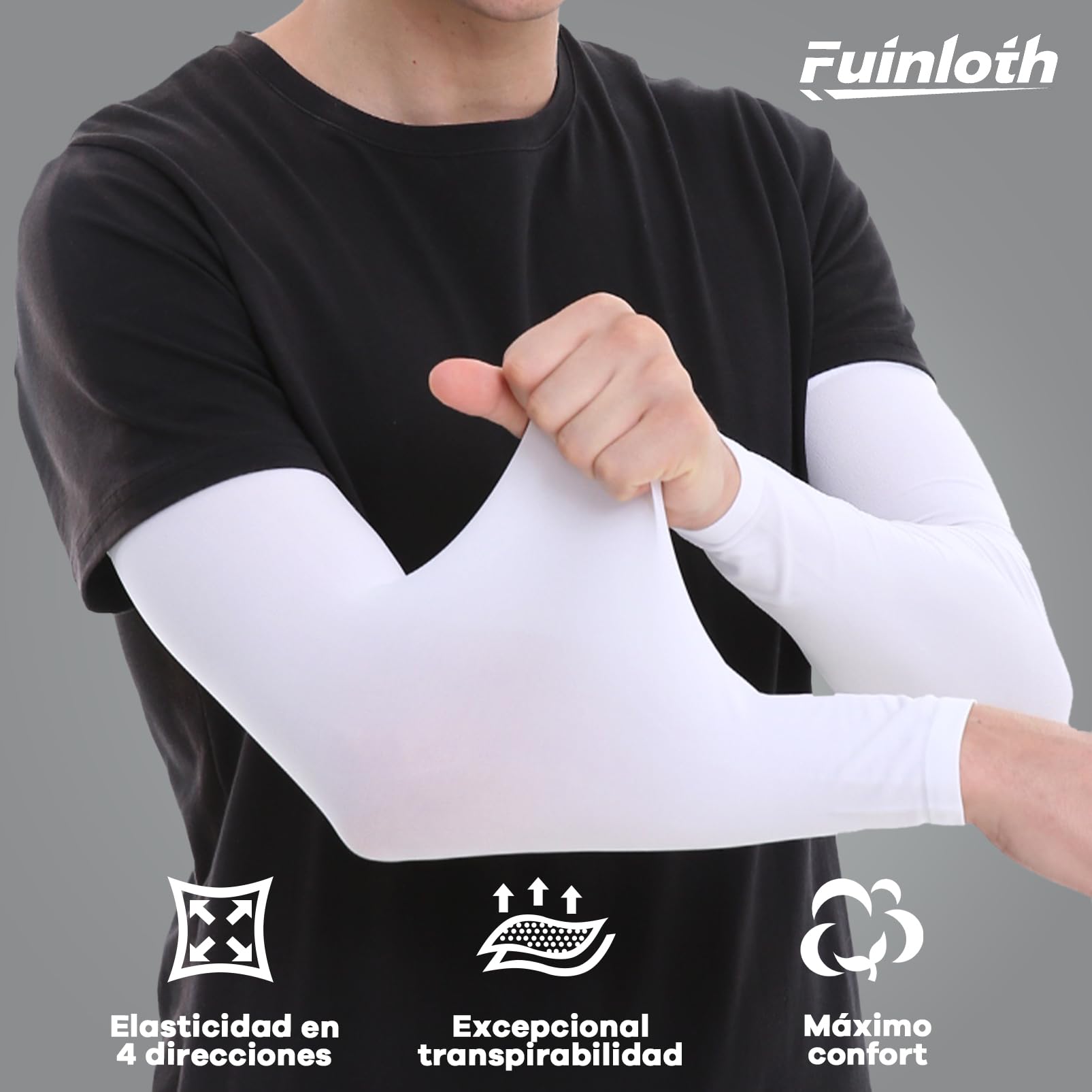fuinloth Mangas de Brazo para Hombres y Mujeres, Deporte Compresión Protección Solar