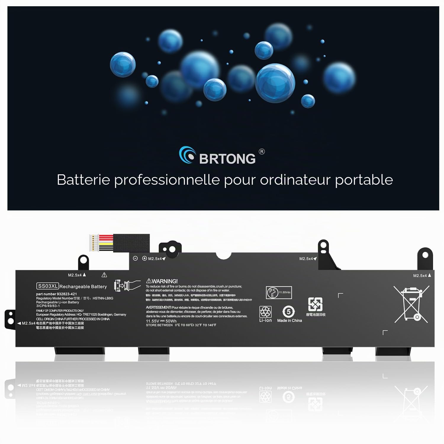 HSTNN-LB8G SS03XL Batterie de Remplacement pour HP EliteBook 735 745 730 740 830 846 G5, 735 745 840 830 G6 ZBook 14U G5 G6 Series 932823-421 933321-855 HSS. N-I13C- 4 HSN-I12C HSN-I16C HSN-I17C-4