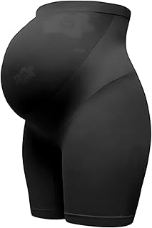 شورت دعم للحامل بخصر عالٍ لتوفير الراحة أثناء الحمل - تصميم مرن وقابل للتمدد - شورت طويل للحوامل من ميزة