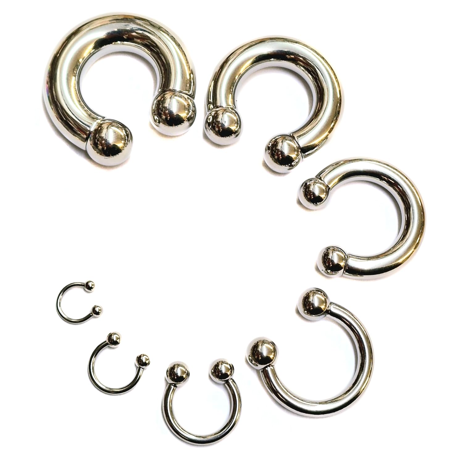 Titan-Septum-Ring, rund, Hufeisen-Barbell, Körperschmuck für Nasenpiercing, PA-Ring, Ohrringe, 12 g bis 00 g, britischer Standard, zertifiziert vom Sheffield Assay Office, 2G (6,0 mm) x 15 mm (19/32