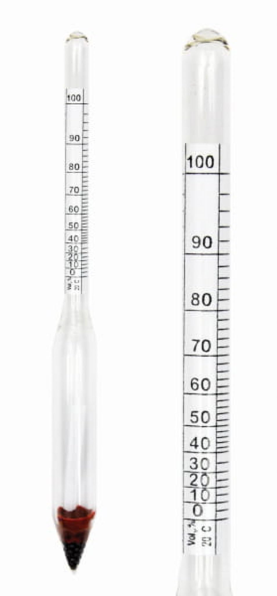 Alcolometro 0–100 % + Cilindro in Vetro 100 ml – Misuratore di Alcol con Provetta per Distillati
